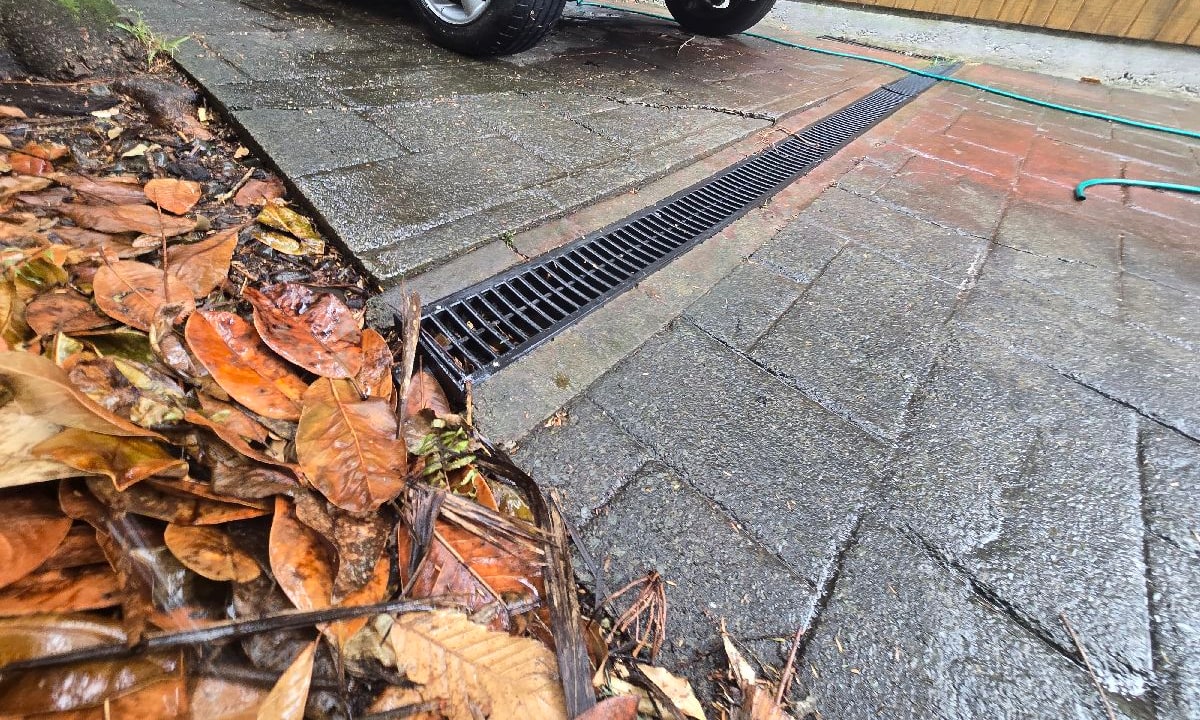 Channel drain after heavy rain